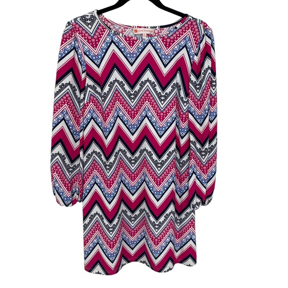 Jude Connally Geometric Pattern Shift Dress Medium - Picture 1 of 5